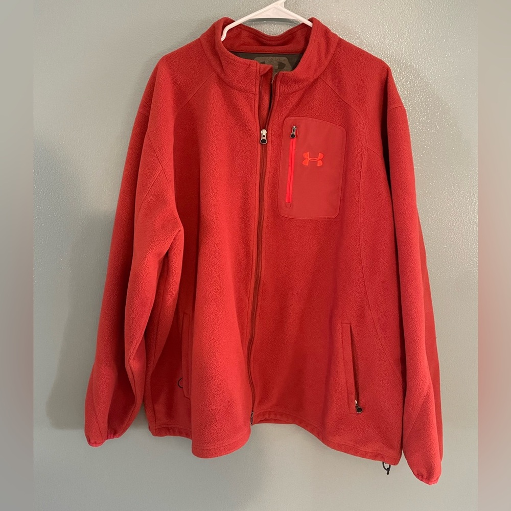 Under Armour Men’s Size XXL Orange Fleece Lightweight Jacket